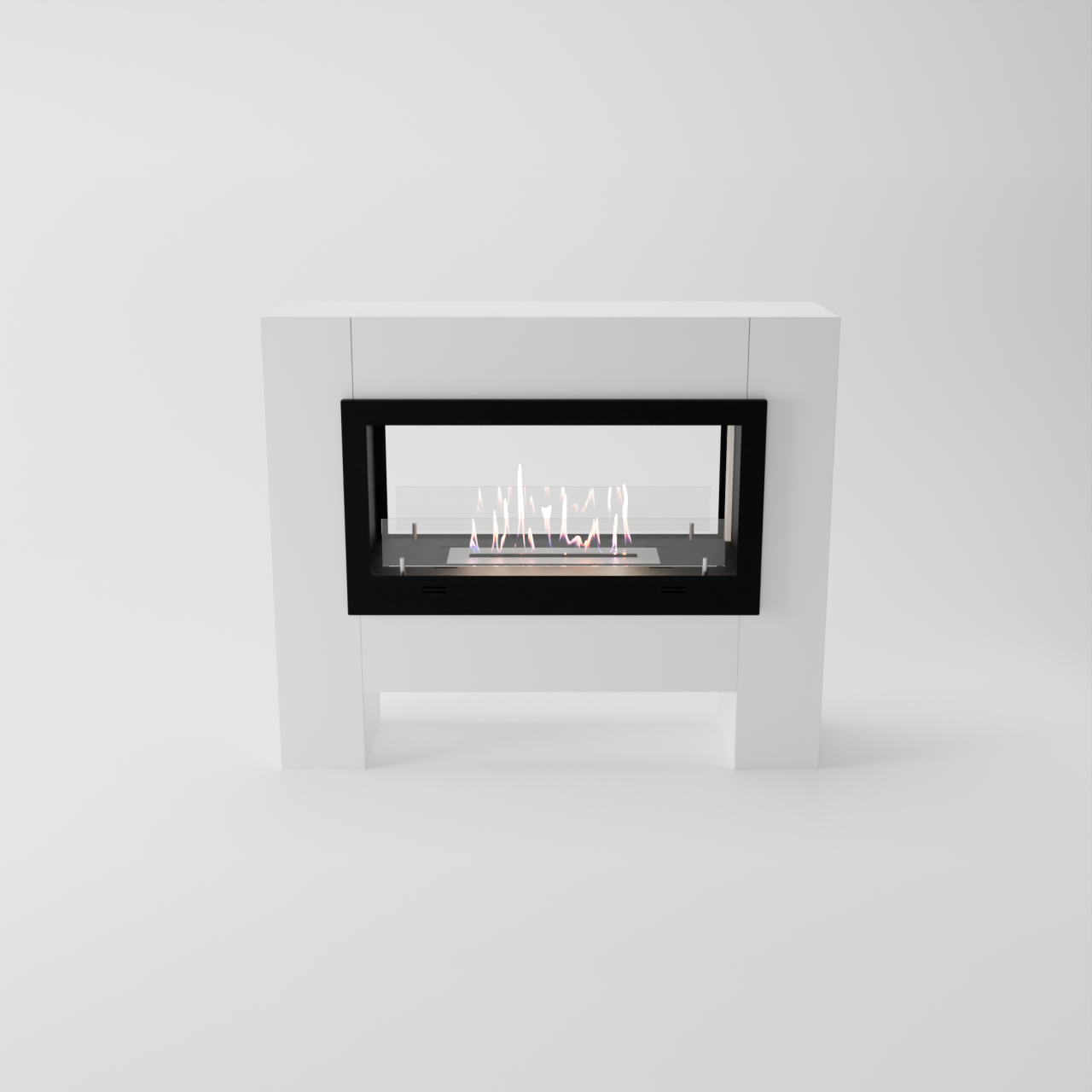 Glow Fire Harstad Ethanol Kamin Weiß