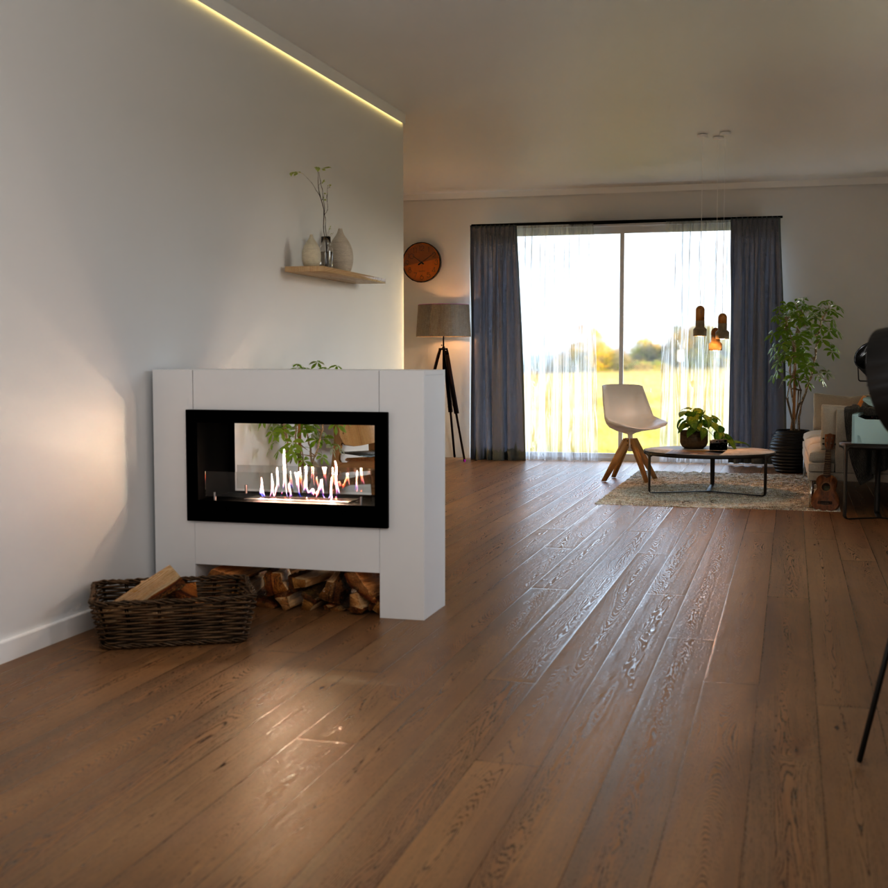 Glow Fire Harstad Ethanol Kamin Weiß