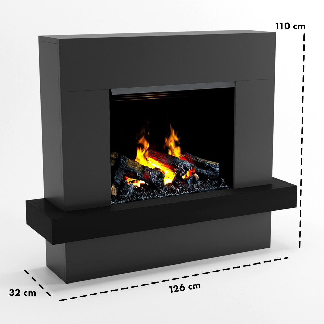 Glow Fire Hera Opti Myst Grau Elektrokamin mit Wasserdampf