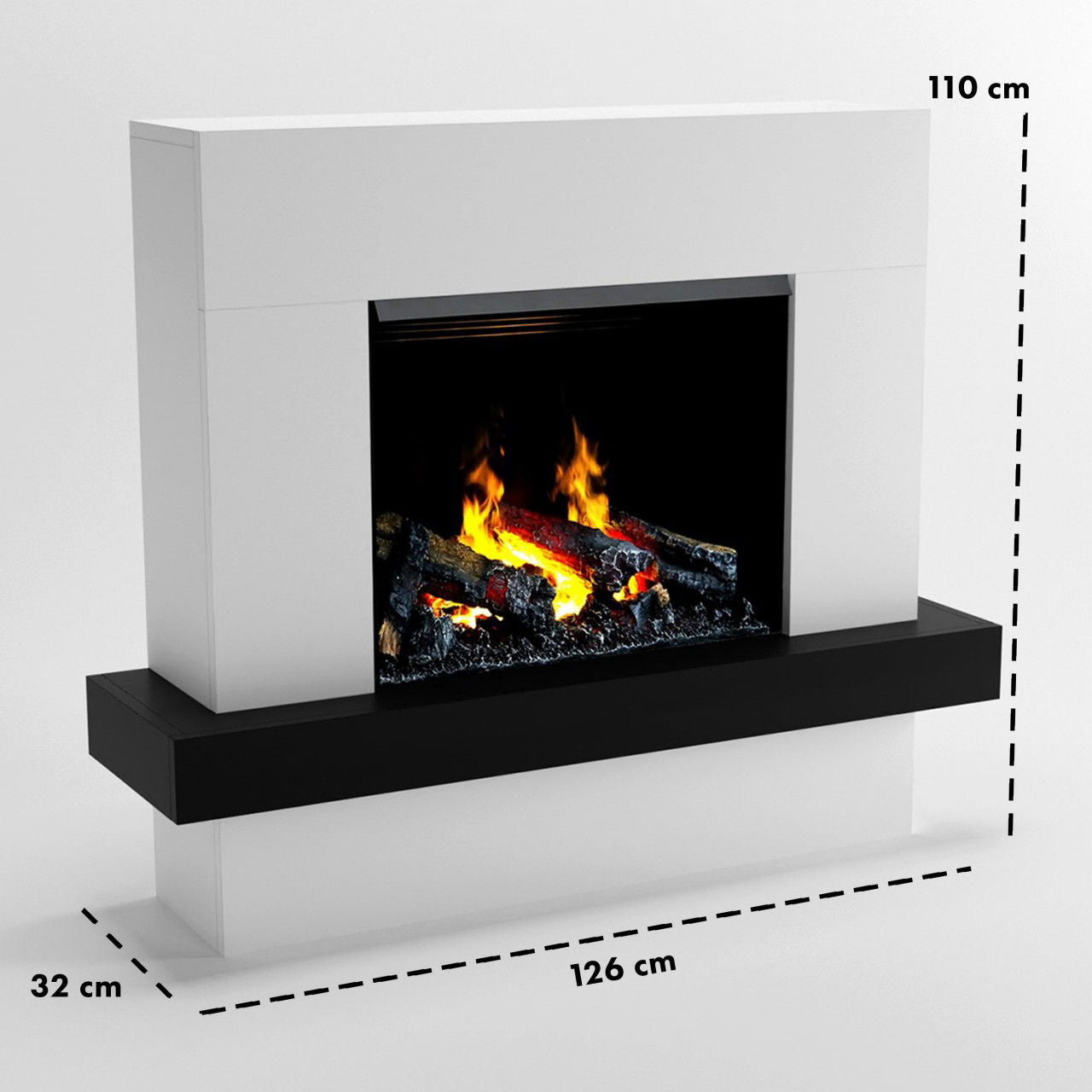 Glow Fire Hera Opti Myst Weiß Elektrokamin mit Wasserdampf