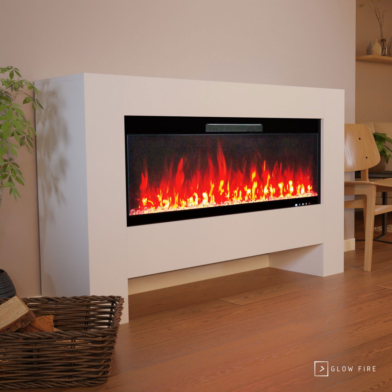 Glow Fire Inside Weiß Hermes Elektrokamin