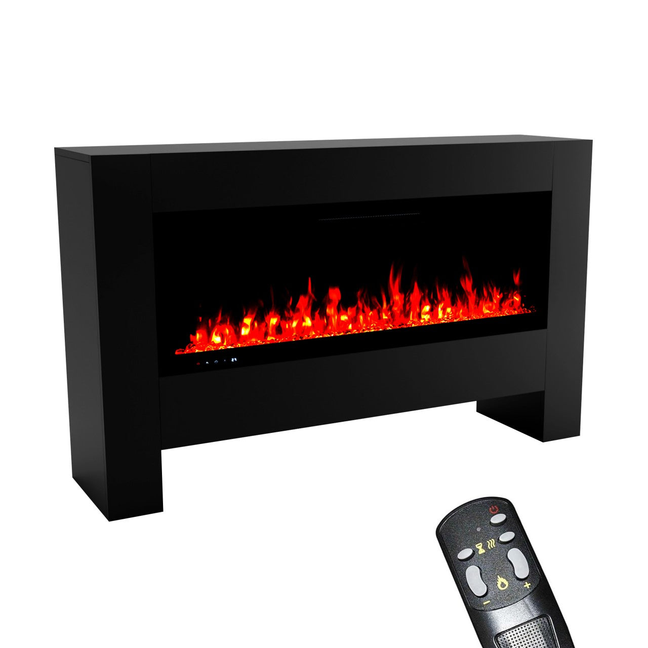 Glow Fire Inside Hermes Schwarz Elektrokamin