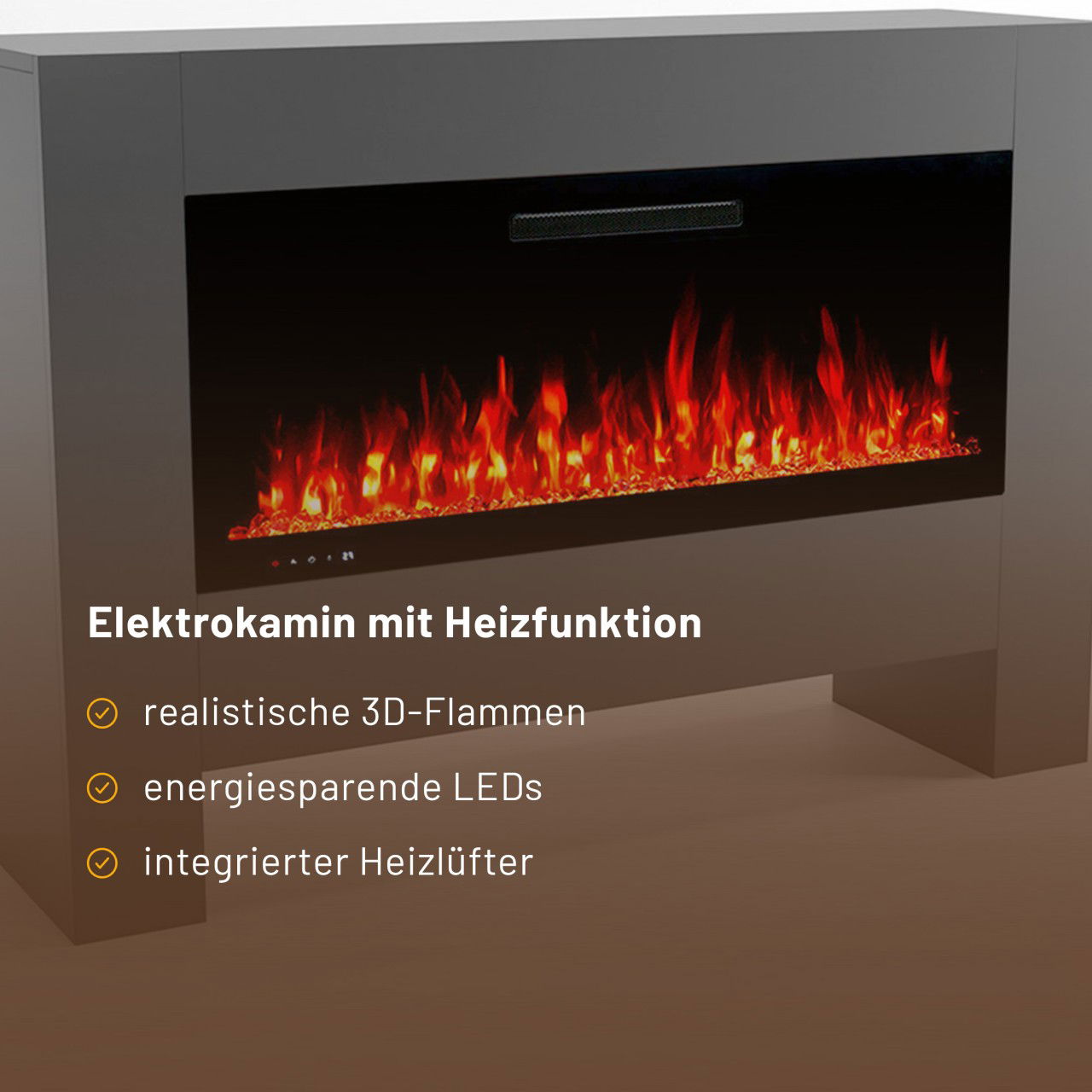 Glow Fire Inside Hermes Grau Elektrokamin