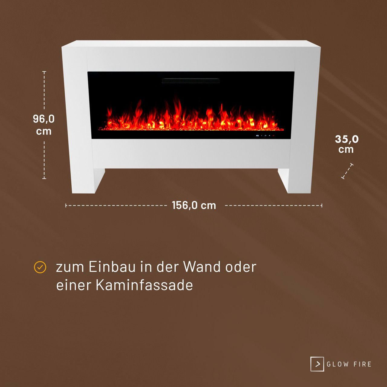 Glow Fire Inside Weiß Hermes Elektrokamin