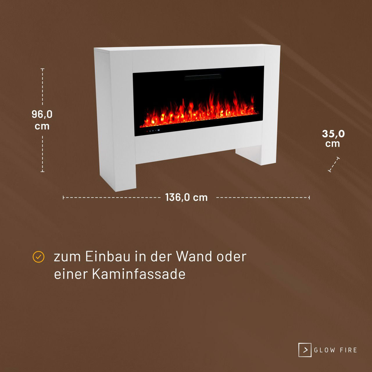 Glow Fire Hermes Weiß Elektrokamin