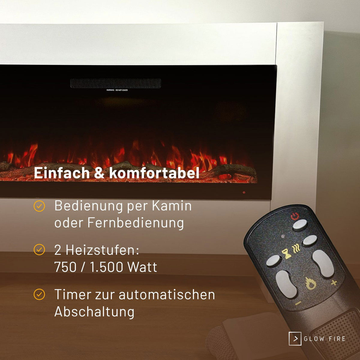 Glow Fire Hermes Weiß Elektrokamin