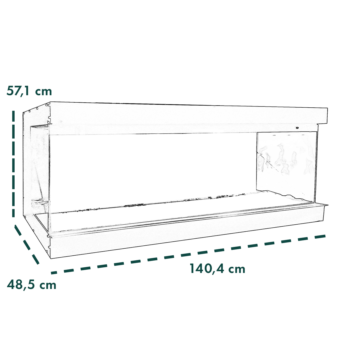Glow Fire Hologram 140 insert de cheminée électrique avec feu holographique