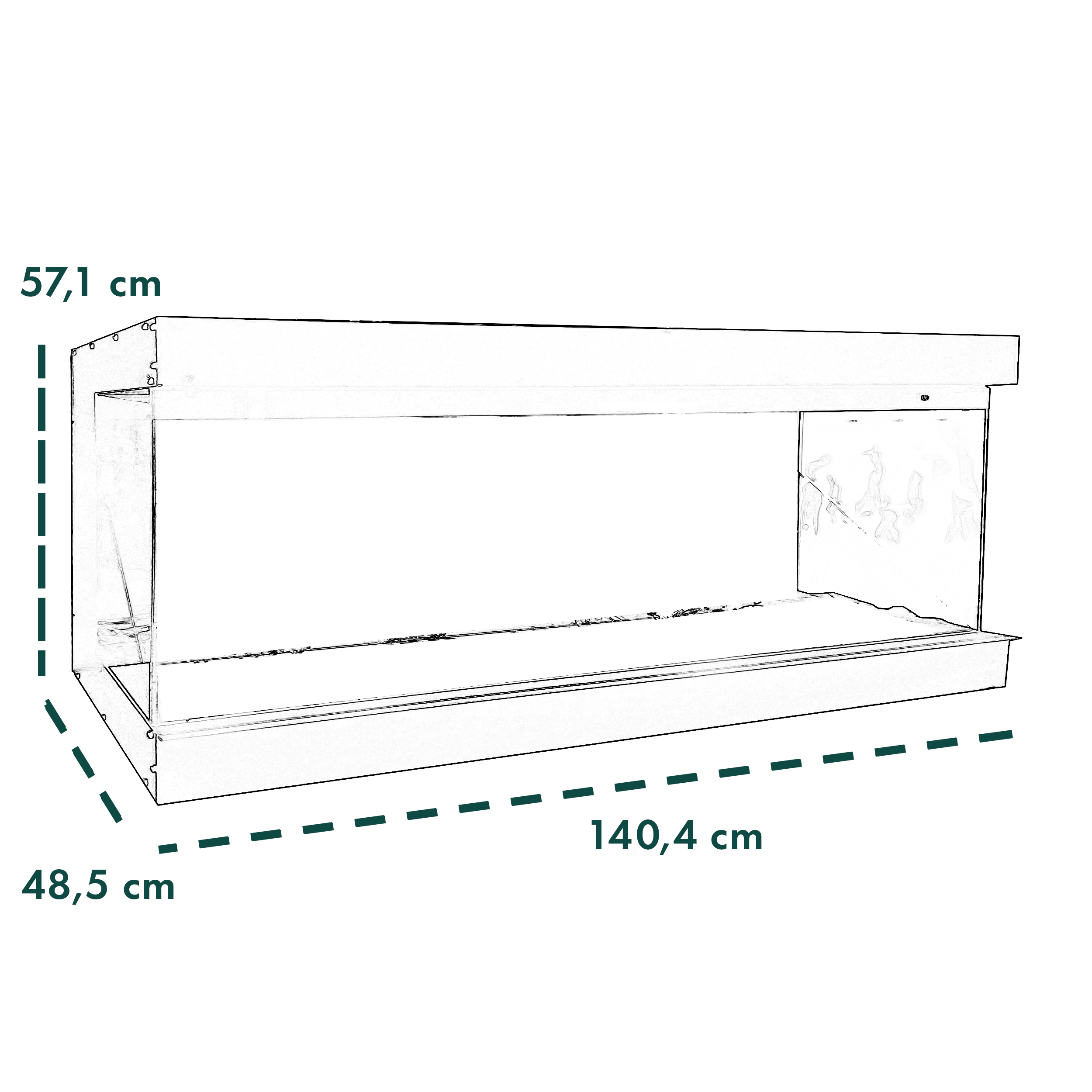 Glow Fire Hologramm 140 Elektrokamineinsatz mit Hologrammfeuer