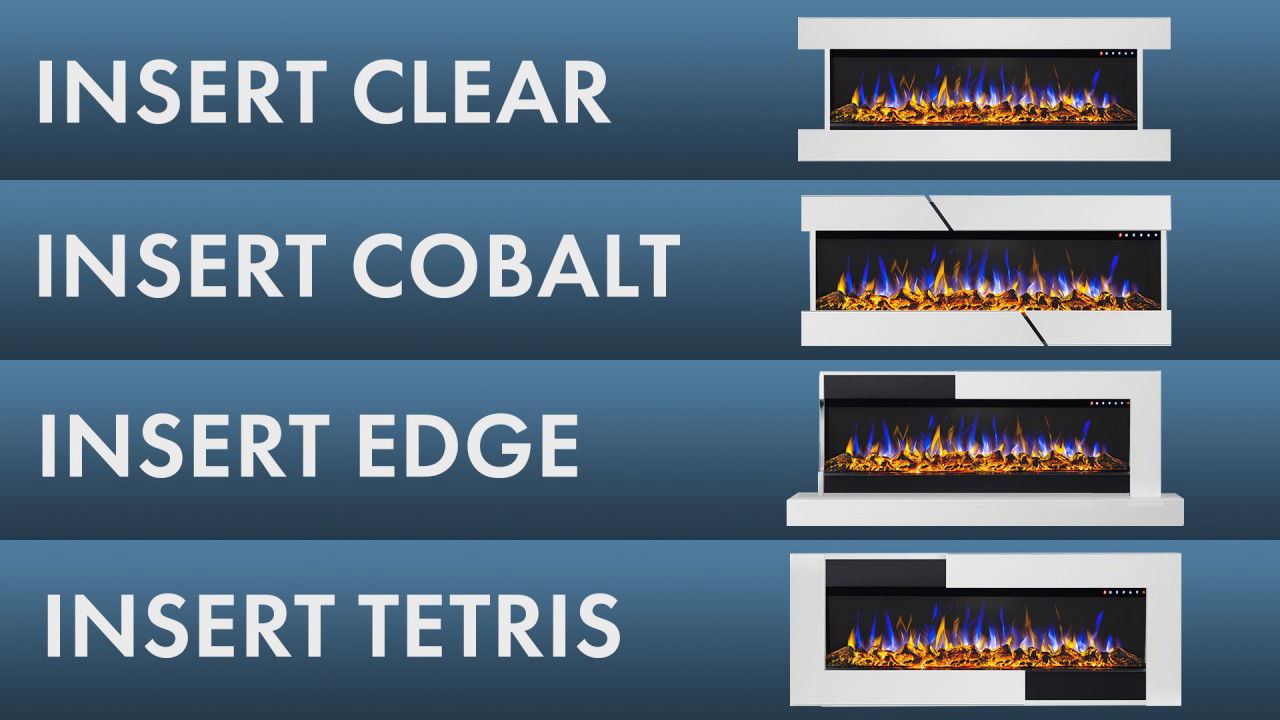 Glow Fire Insert 36 Edge Weiß Elektrokamin