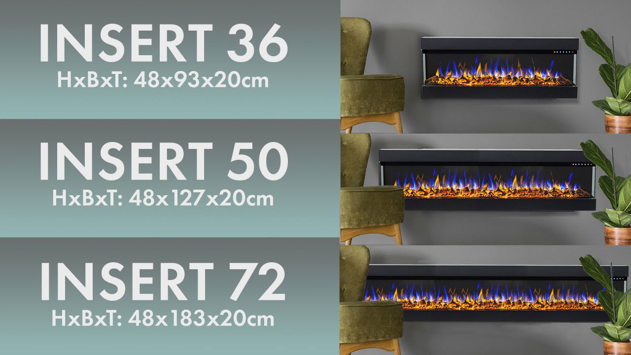 Glow Fire Insert 36 Edge Weiß Elektrokamin