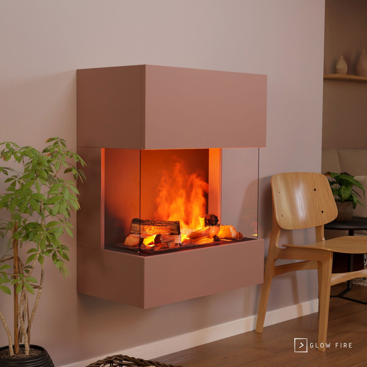 Glow Fire Kästner Wall Weiß Elektrokamin mit Wasserdampf