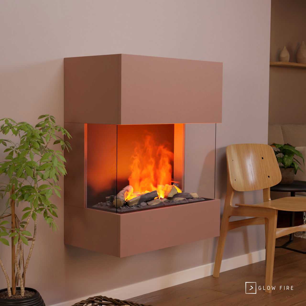 Glow Fire Kästner Wall Weiß Elektrokamin mit Wasserdampf
