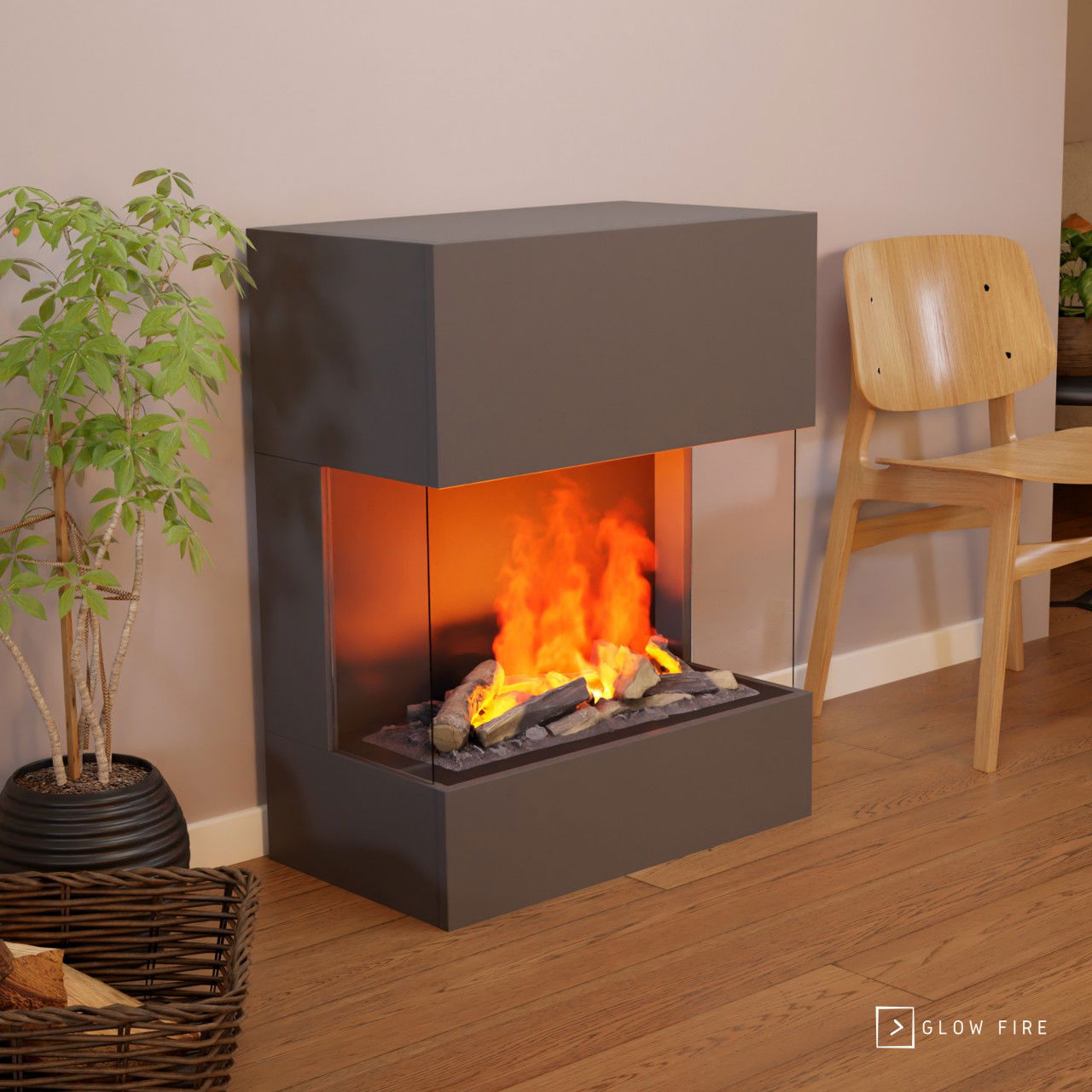 Glow Fire Kästner Weiß Elektrokamin mit Wasserdampf
