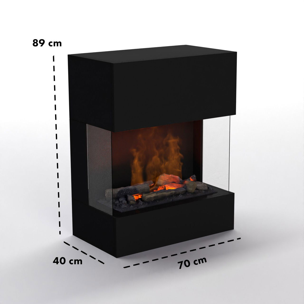 Glow Fire Kästner Schwarz Elektrokamin mit Wasserdampf