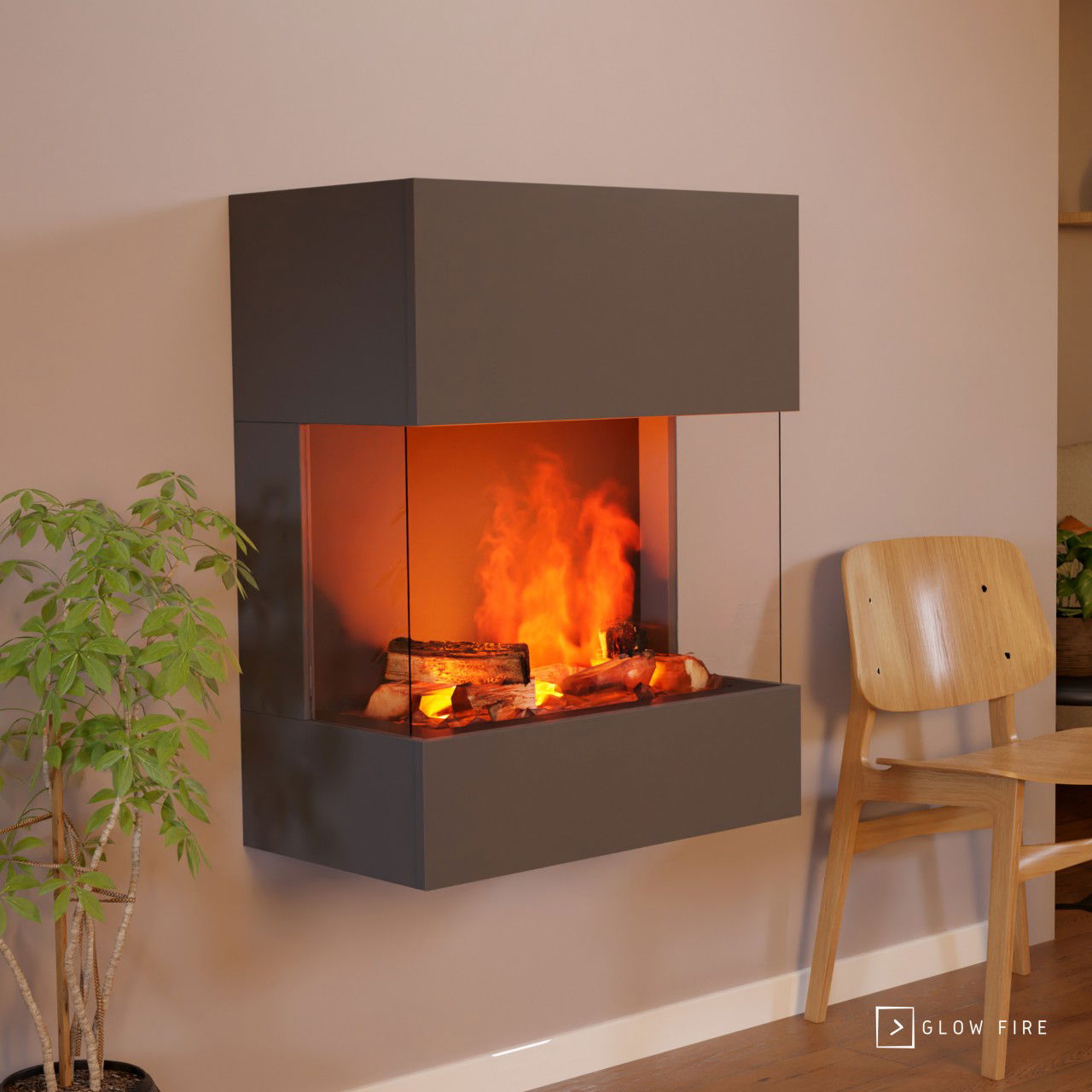 Glow Fire Kästner Weiß Elektrokamin mit Wasserdampf