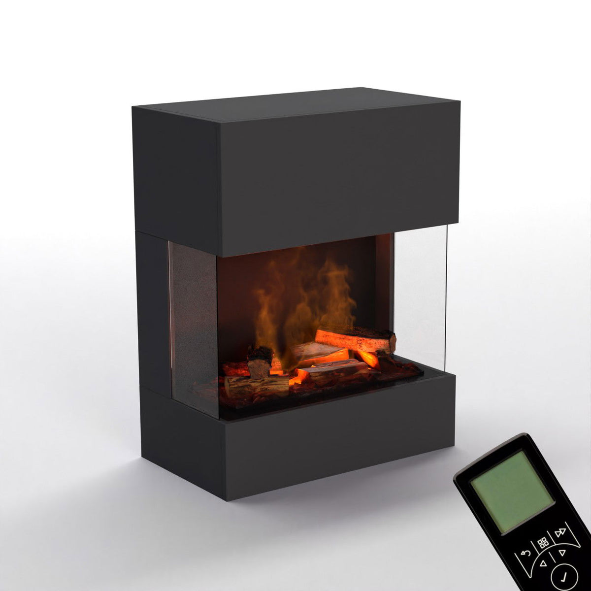 Glow Fire Kästner Grau Schwarz Elektrokamin mit Wasserdampf