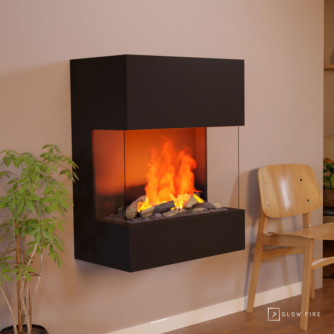 Glow Fire Kästner Weiß Elektrokamin mit Wasserdampf