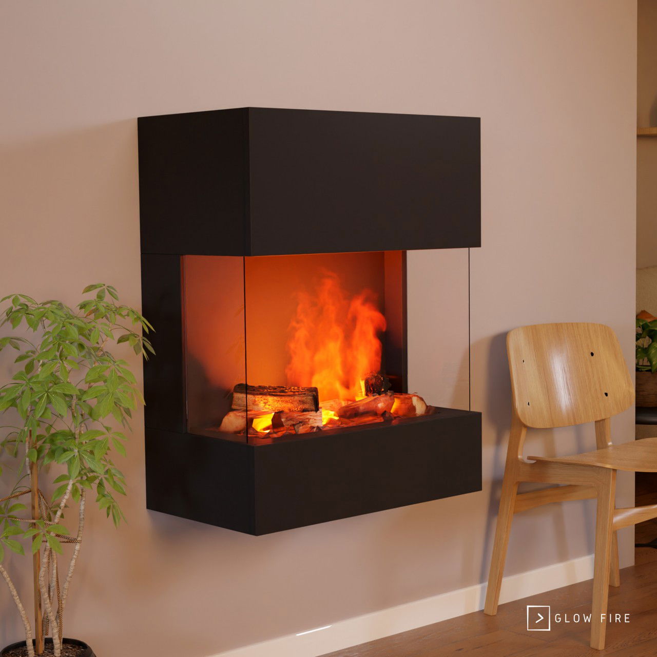 Glow Fire Kästner Weiß Elektrokamin mit Wasserdampf