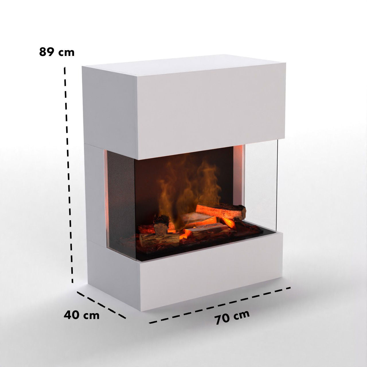 Glow Fire Kästner Wall Weiß Elektrokamin mit Wasserdampf