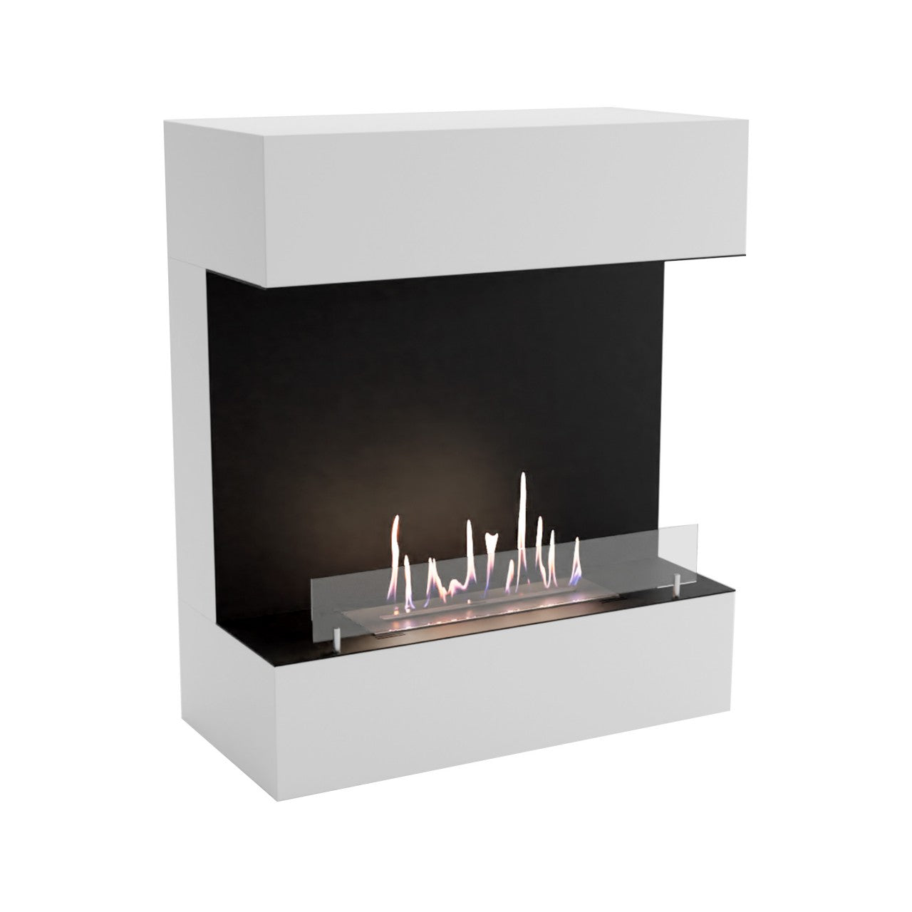 Glow Fire Kongsberg Wall Ethanol Kamin Weiß