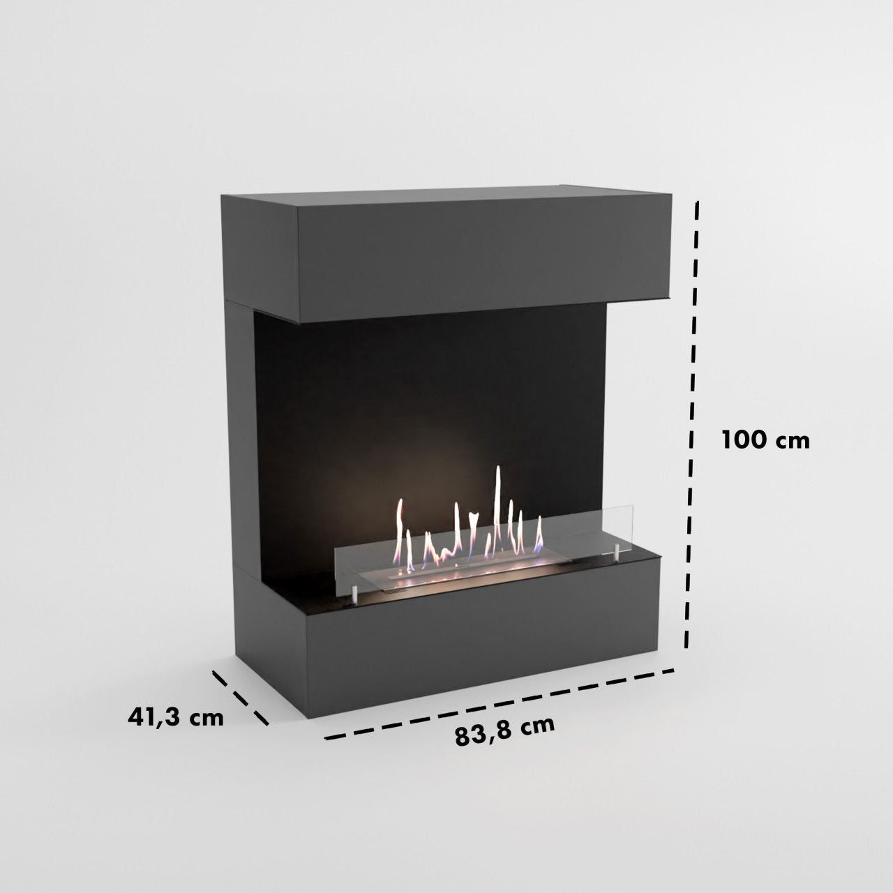 Glow Fire Kongsberg Wall Ethanol Kamin Weiß