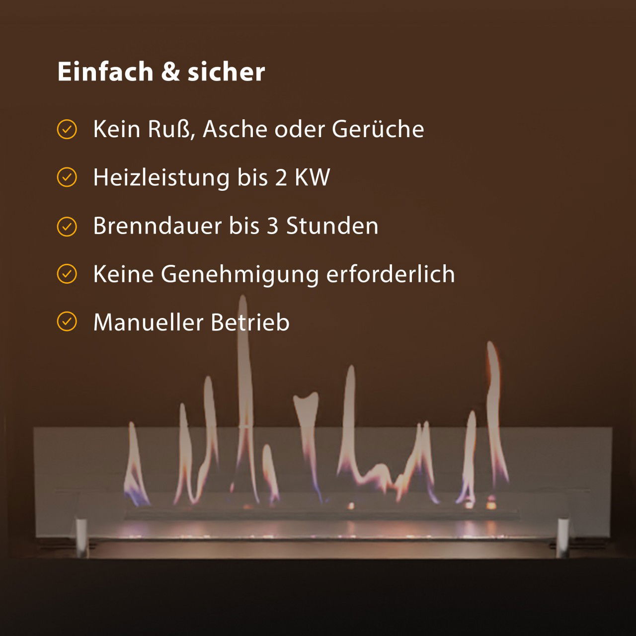 Glow Fire Kongsberg Wall Ethanol Kamin Weiß