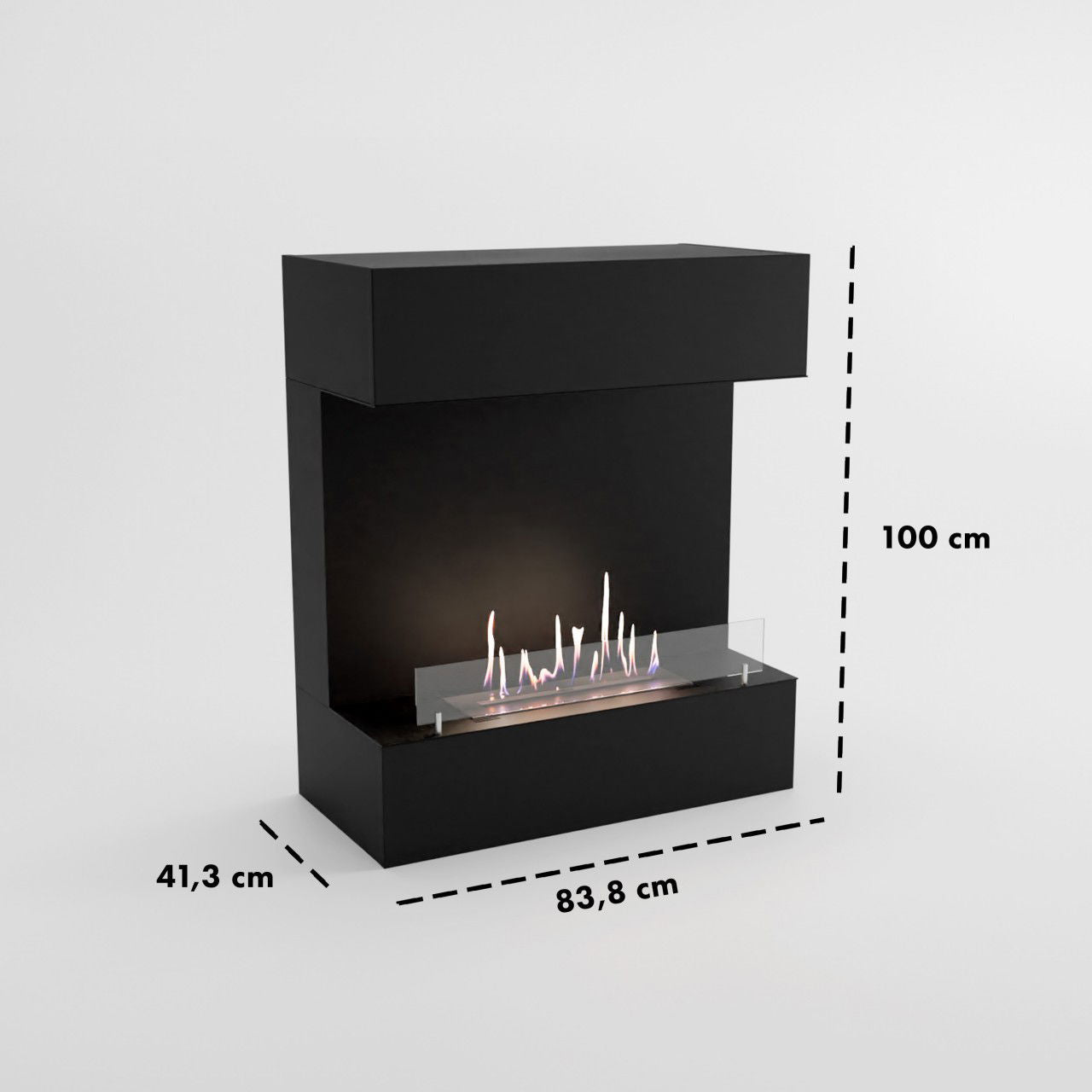 Glow Fire Kongsberg Wall Ethanol Kamin Weiß