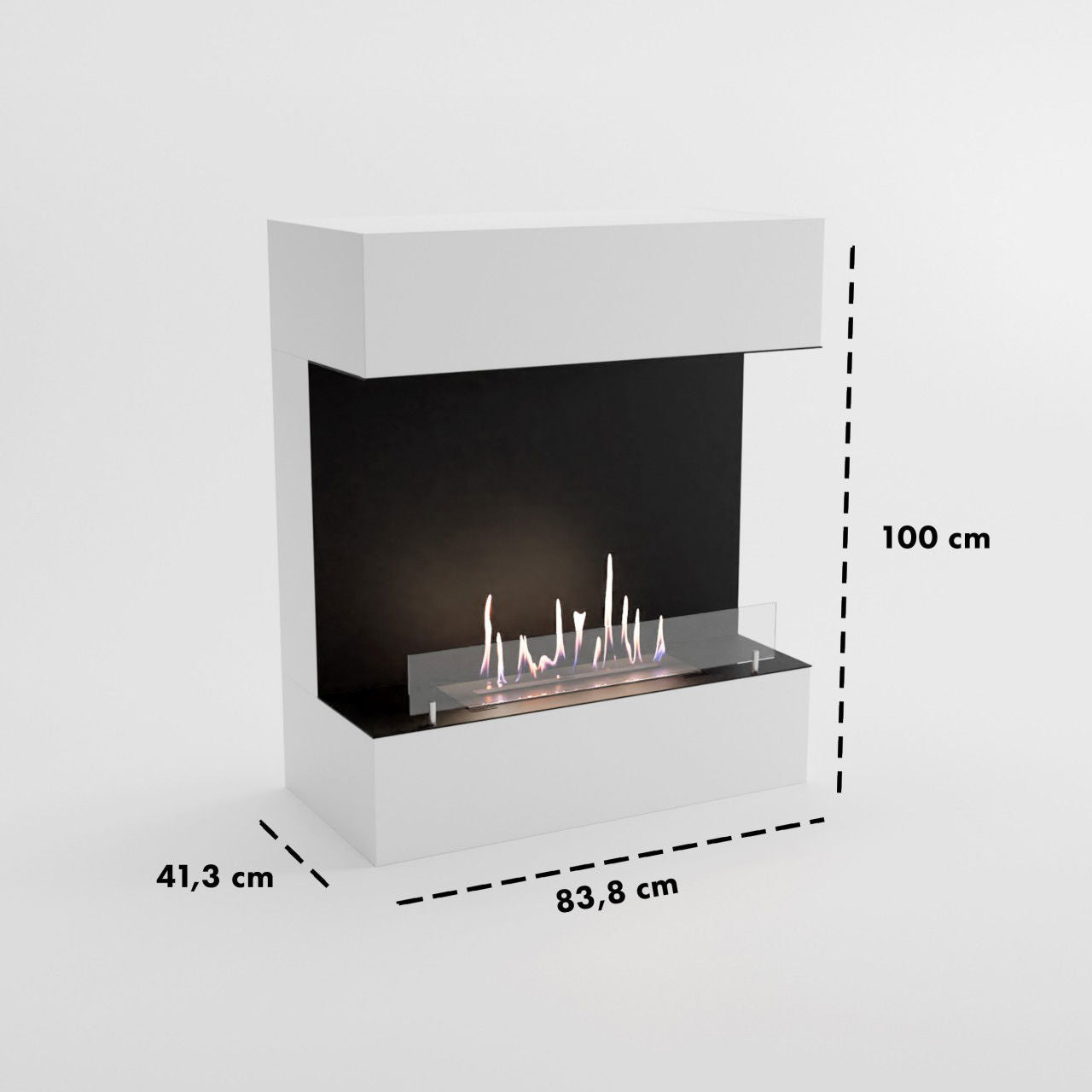 Glow Fire Kongsberg Wall Ethanol Kamin Weiß