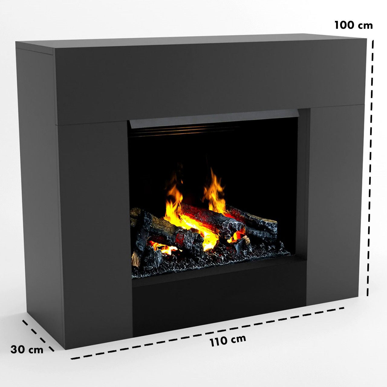 Glow Fire Kronos Opti Myst Grau Elektrokamin mit Wasserdampf