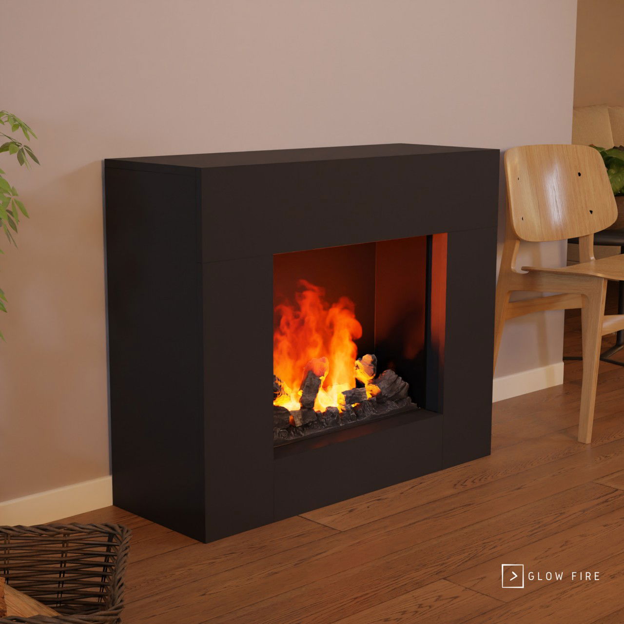 Glow Fire Kronos Opti Myst Schwarz Elektrokamin mit Wasserdampf