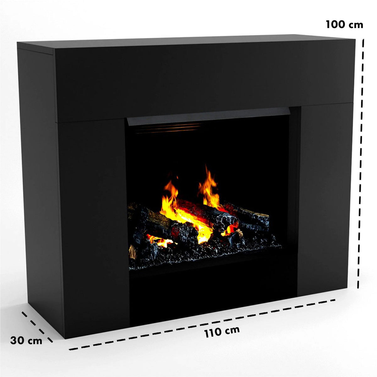 Glow Fire Kronos Opti Myst Schwarz Elektrokamin mit Wasserdampf