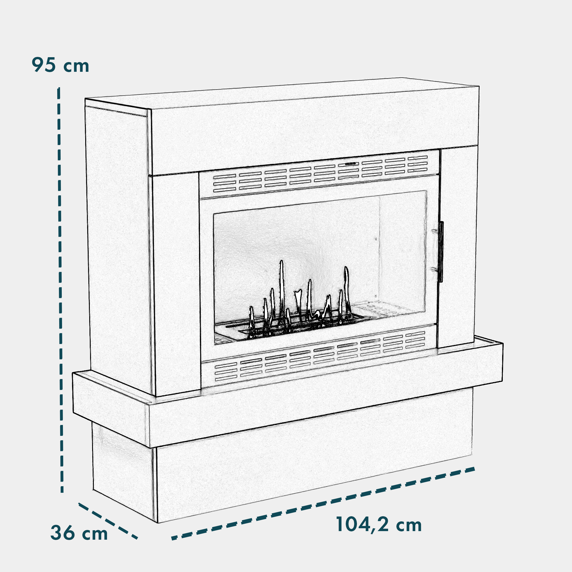 Glow Fire Larvik XL Vision Ethanolkamin