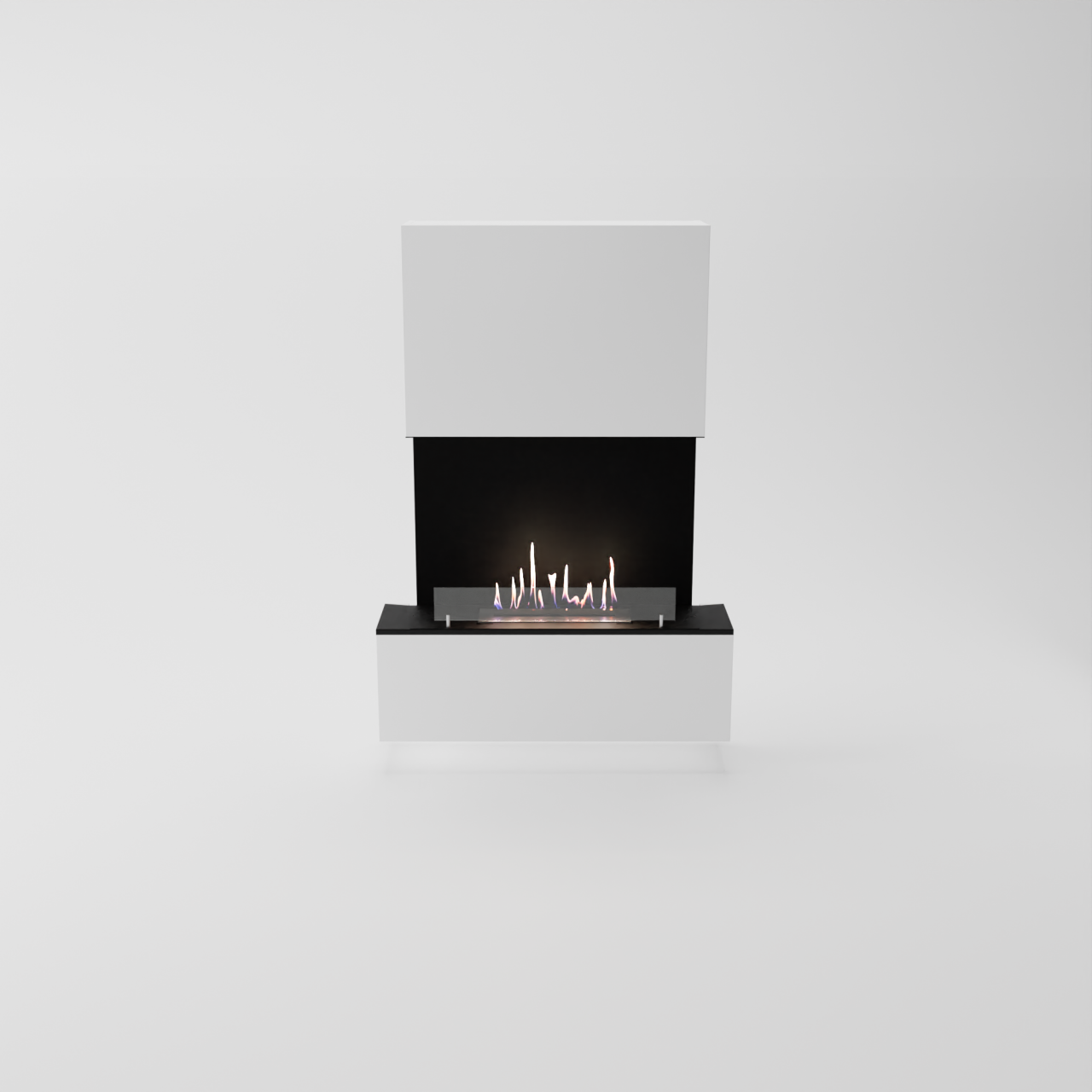 Glow Fire Levanger Ethanol Kamin Weiß