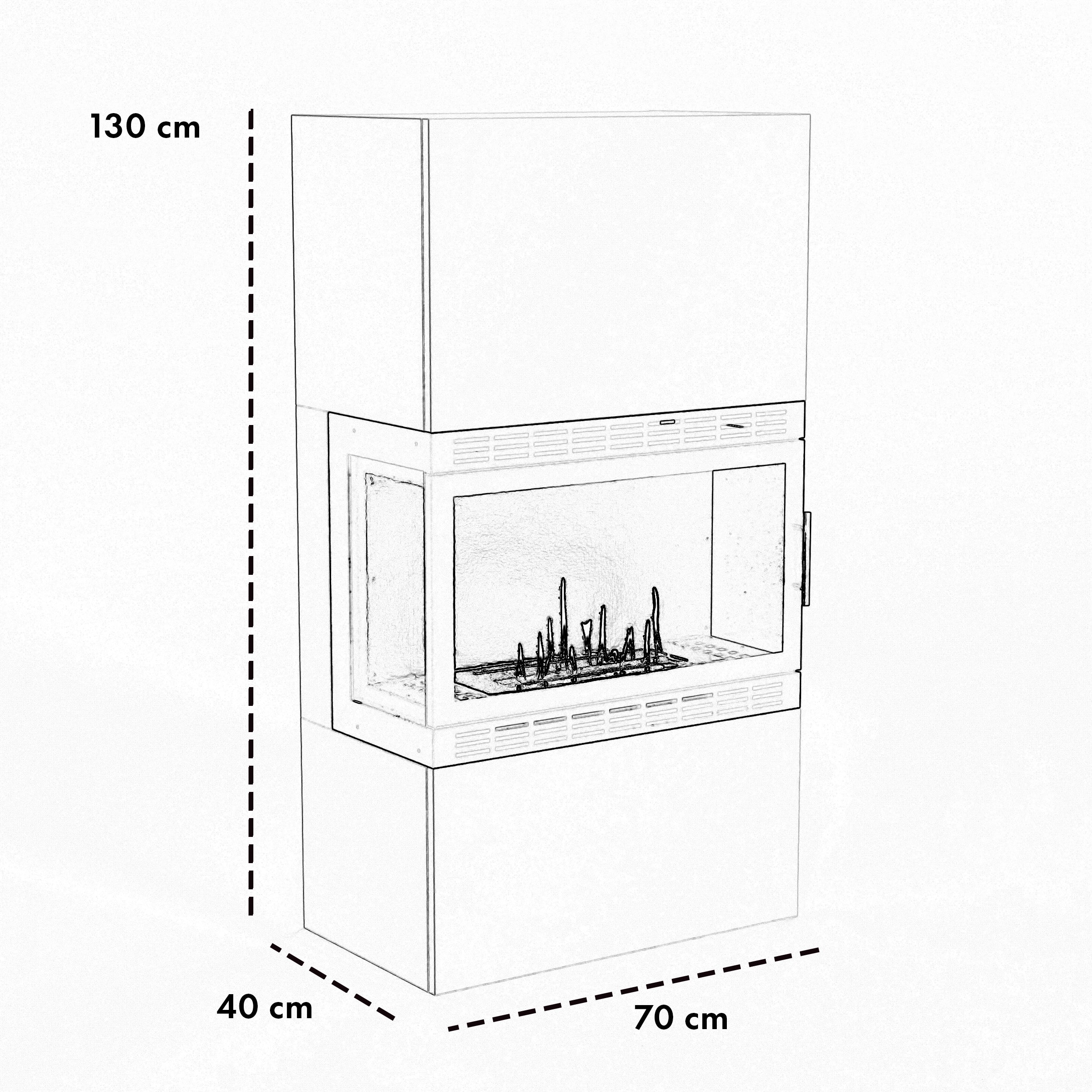 Glow Fire Lillesand Hoch XL Vision Ethanolkamin