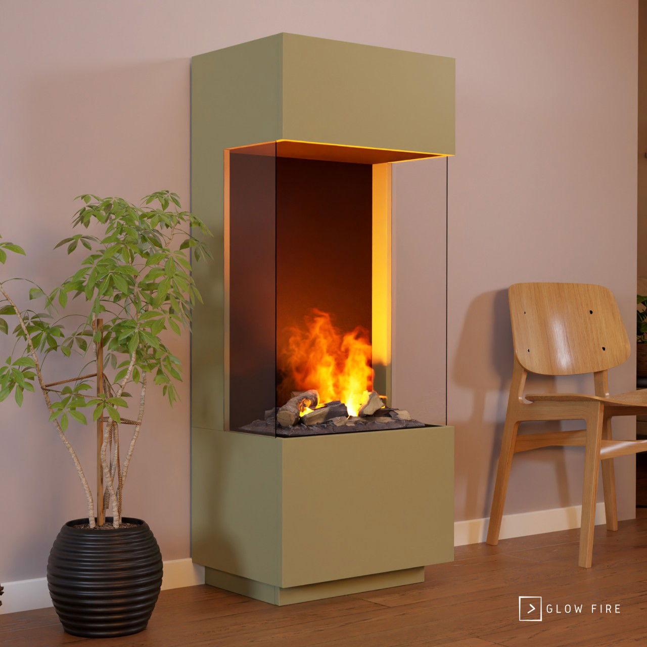 Glow Fire OGF 1 Multicolor Elektrokamin mit Wasserdampf