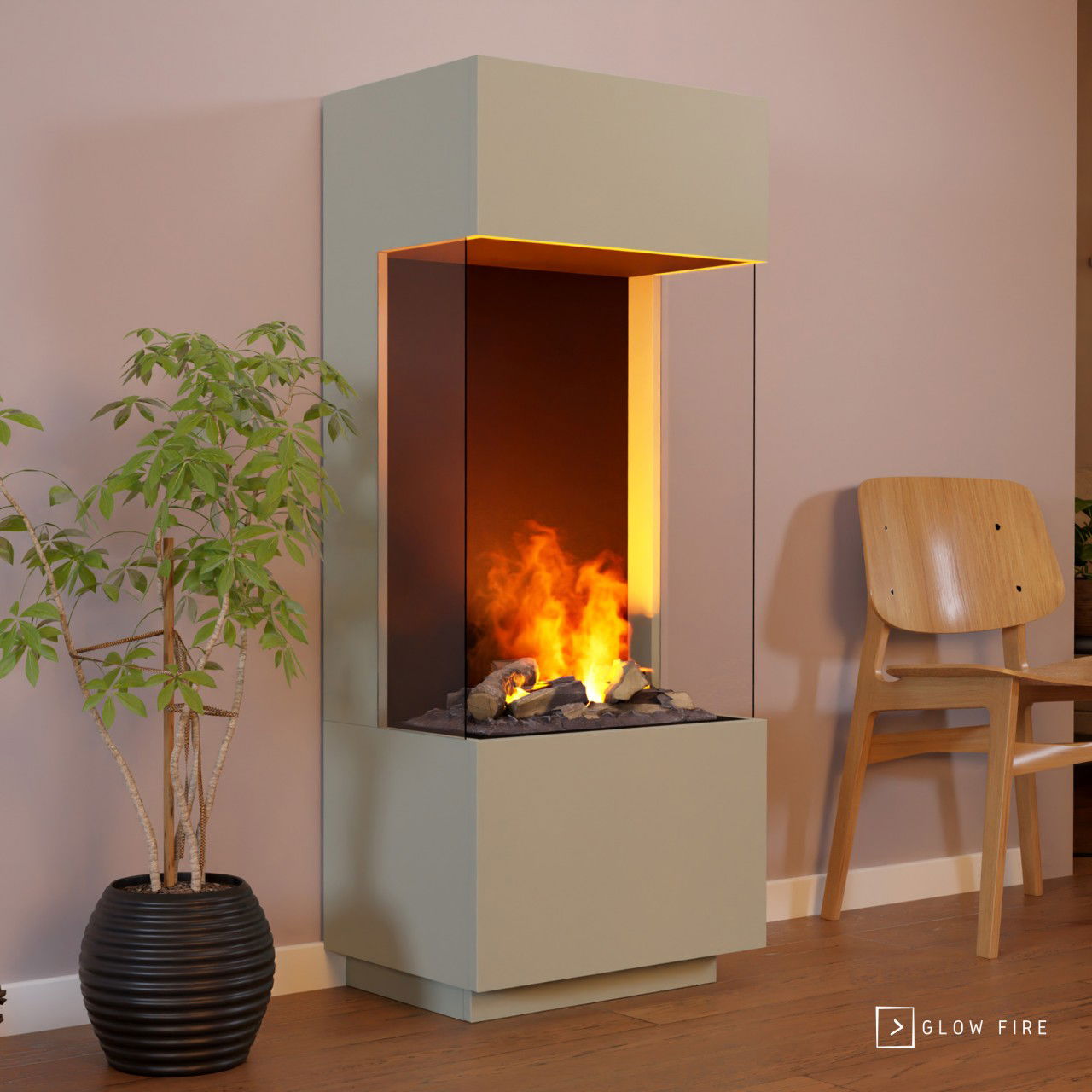 Glow Fire OGF 1 Multicolor Elektrokamin mit Wasserdampf