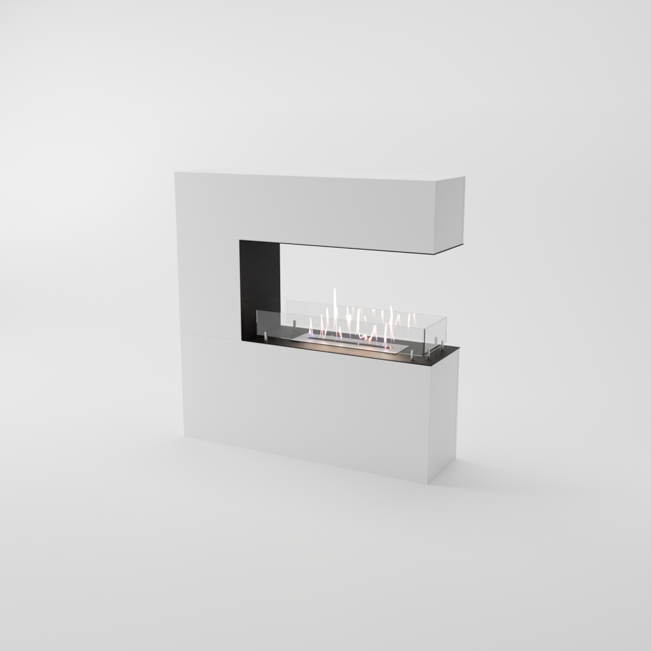 Glow Fire Orkland Ethanol Kamin Weiß