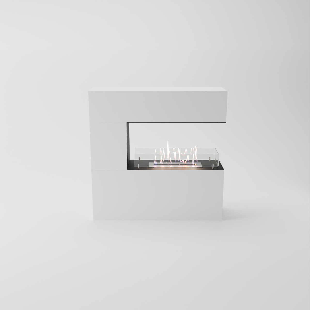 Glow Fire Orkland Ethanol Kamin Weiß