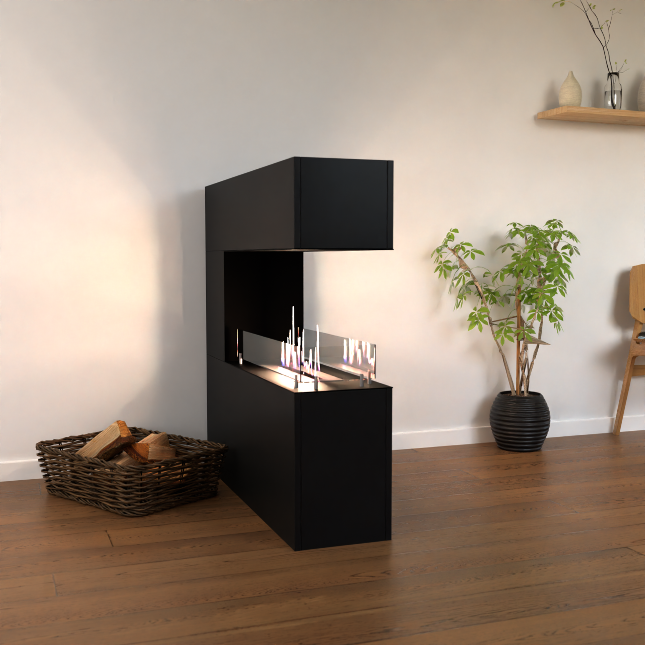 Glow Fire Oakland Ethanol Kamin Schwarz