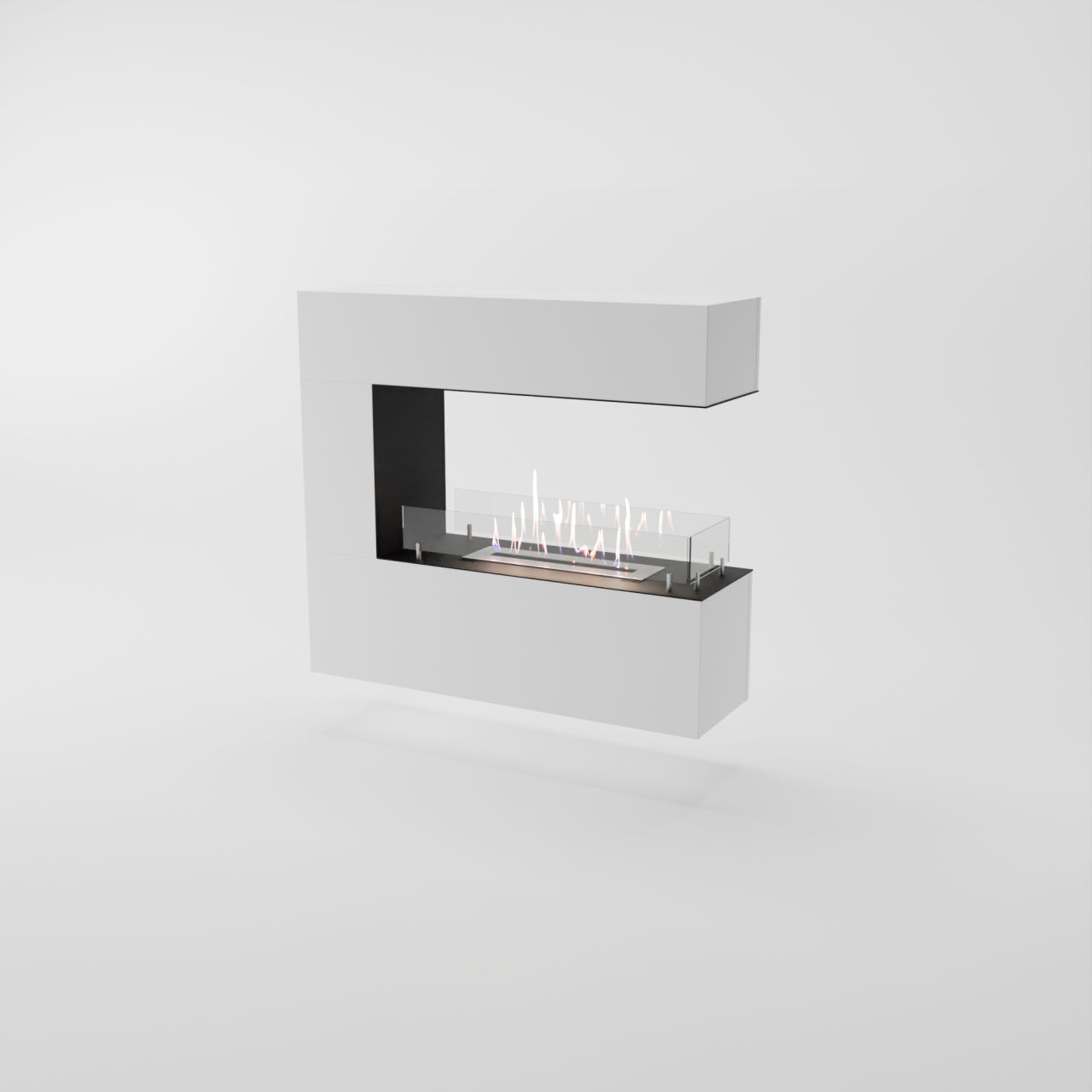 Glow Fire Orkland Wall Ethanol Kamin Weiß