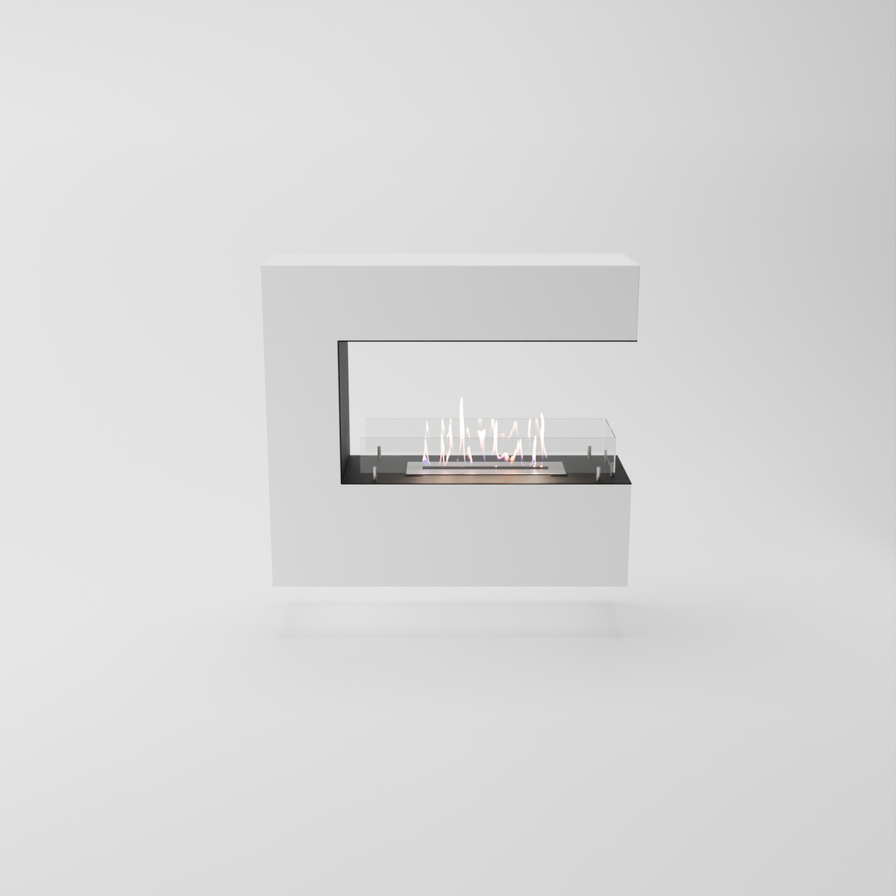 Glow Fire Orkland Wall Ethanol Kamin Weiß