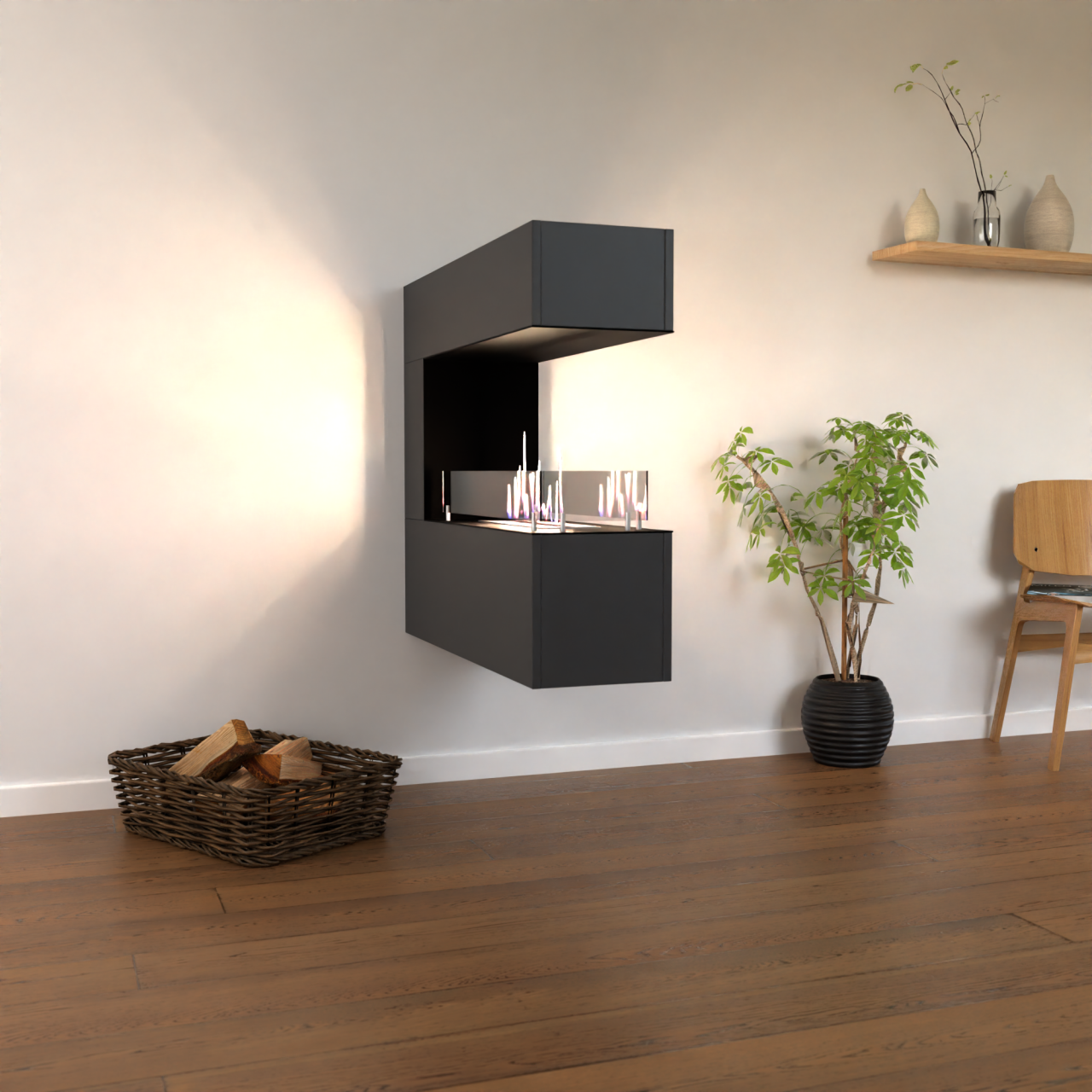 Glow Fire Orkland Wall Ethanol Kamin