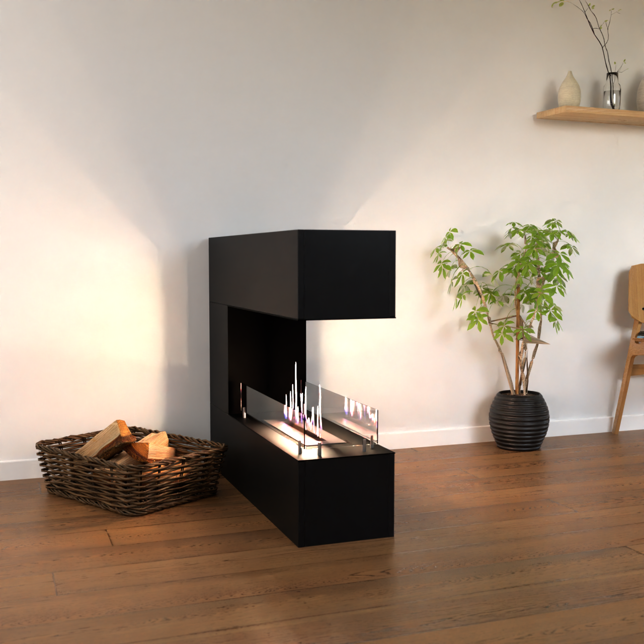 Glow Fire Oakland mini Ethanol Kamin Schwarz