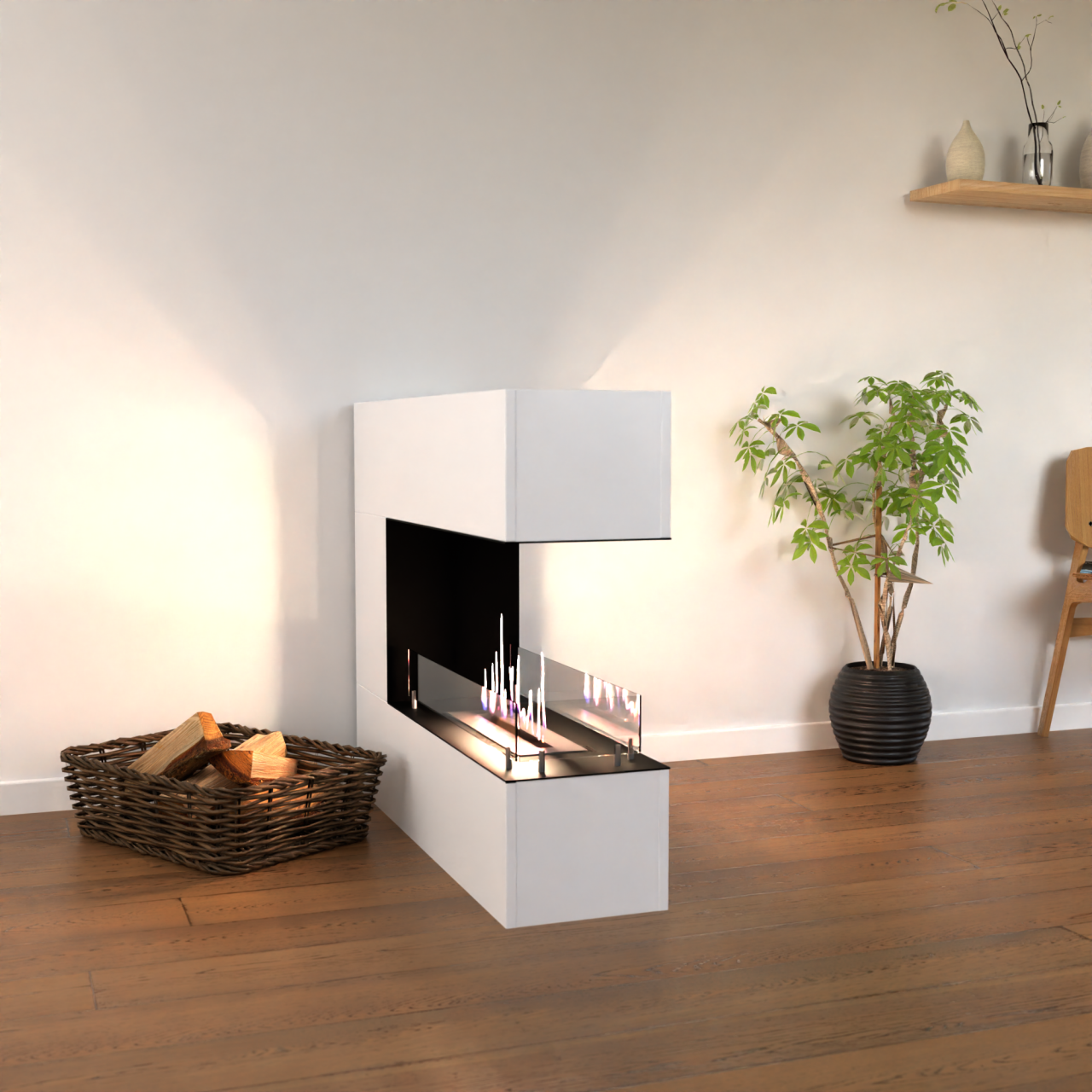 Glow Fire Orkland mini Ethanol Kamin Weiß