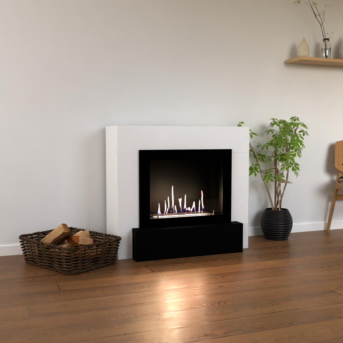 Glow Fire Odda Ethanol Kamin Weiß