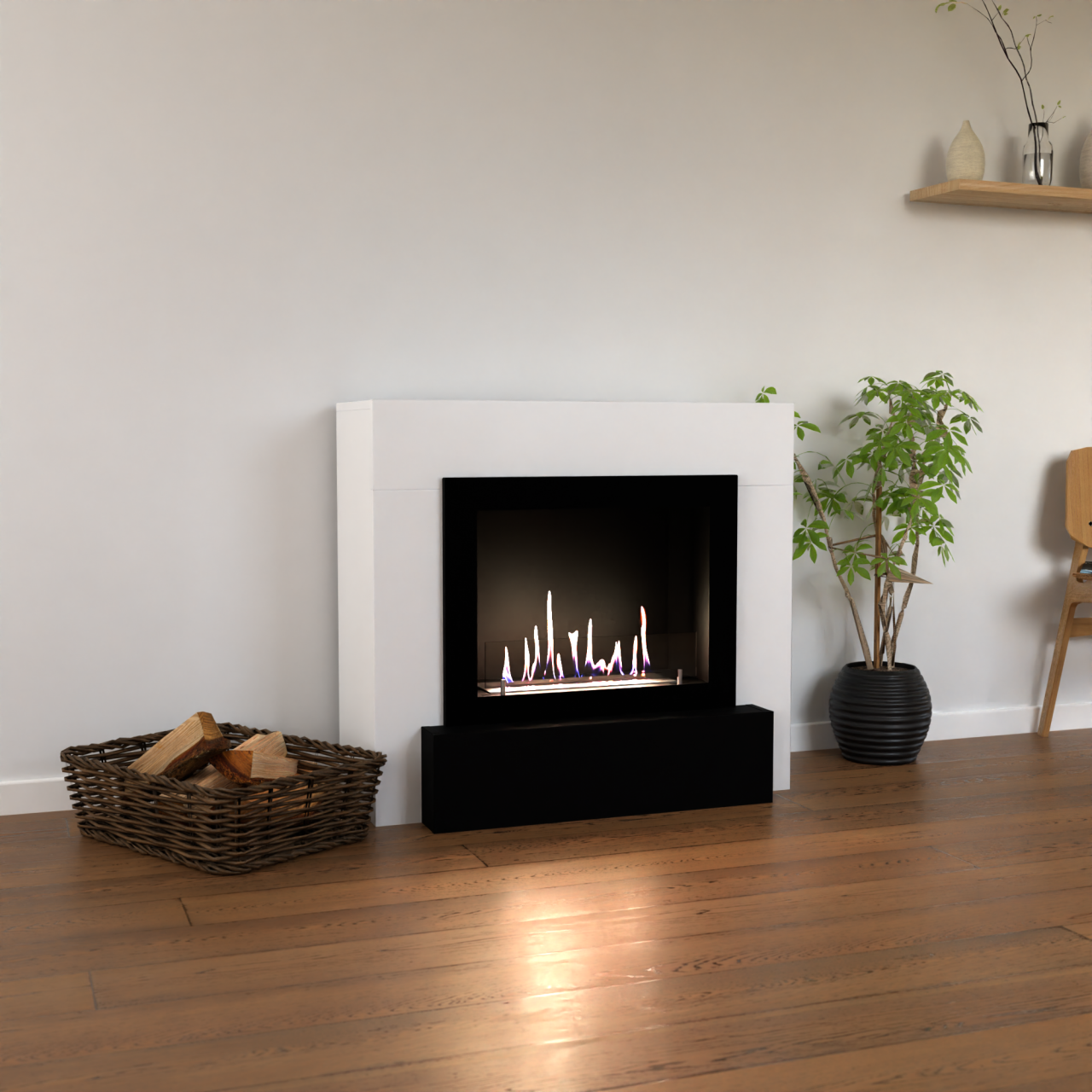 Glow Fire Odda Ethanol Kamin Weiß