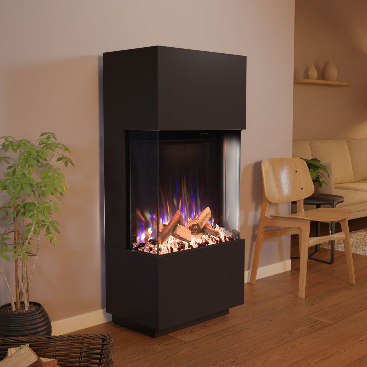 Glow Fire PR11 Schwarz Elektrokamin