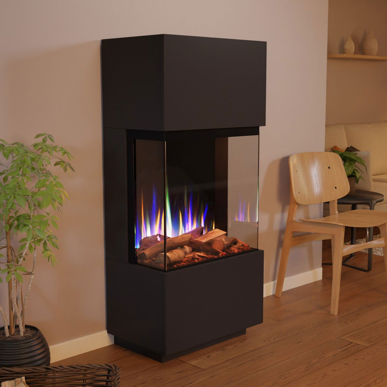 Glow Fire PR11 Schwarz Elektrokamin