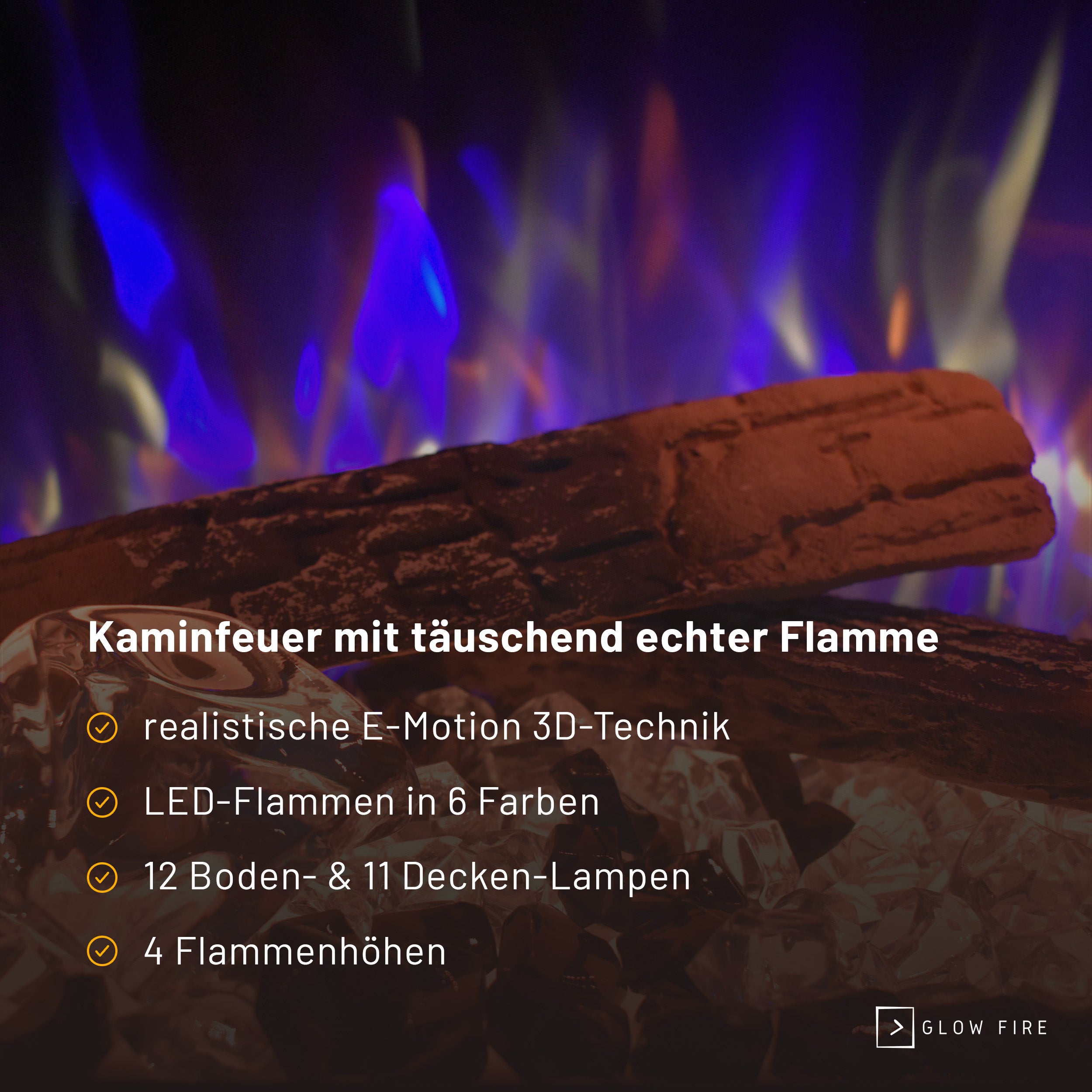 Glow Fire PR11 Multicolor Elektrokamin E-Motion 3D