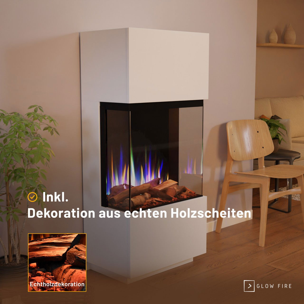 Glow Fire PR11 Weiss Elektrokamin
